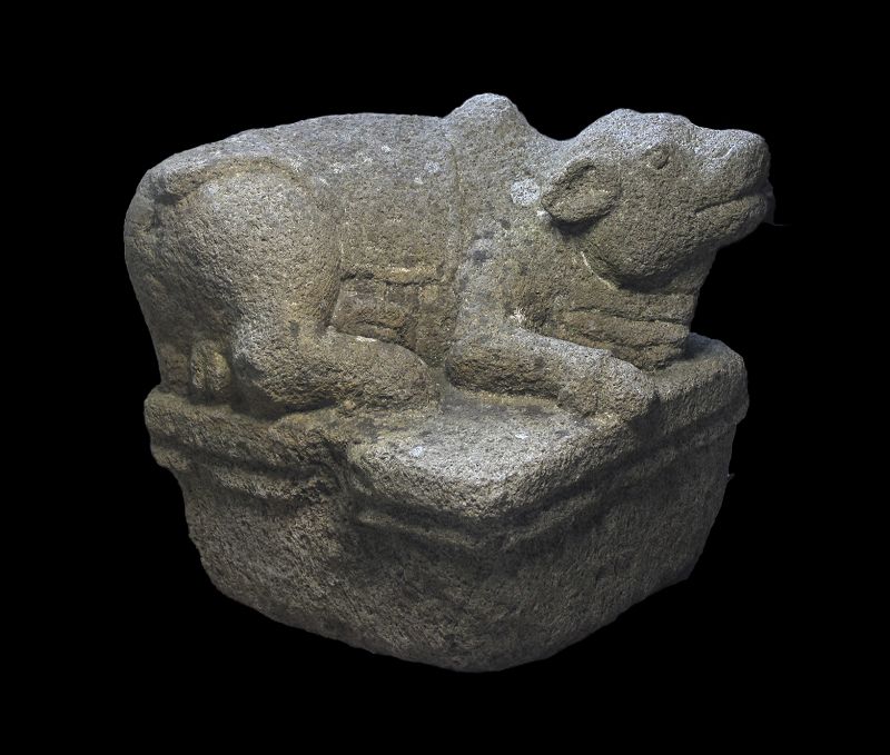 Large Vulcanic stone sculpture of Bull Nandi, Java, c. 11th. cent. AD