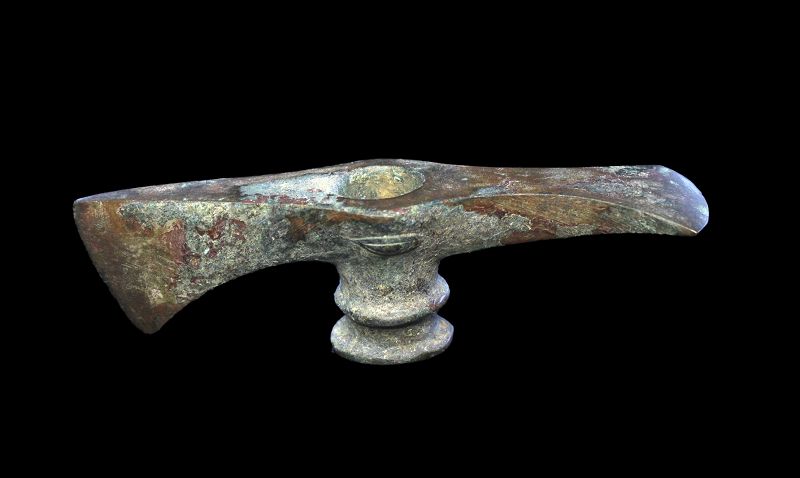 Superb bronzeage battle adze - axe, Caspian Sea, early 2nd. mill. BC