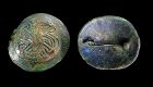 Large bronze Shield fibula w. dragons, Viking Period, c. 8th.-9th. c