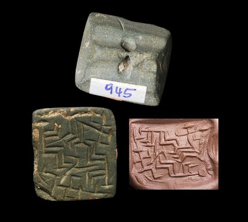An interesting Mesopotamian stamp seal, c. 3rd. mill. BC