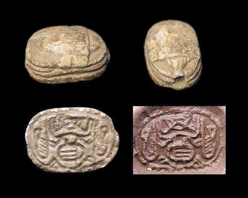 Finely incised Egyptian scarab, New Kingdom,  c. 1539–1075 BC.