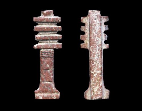 Fine large red granite Djet pillar amulet, Egypt, Late Period
