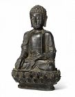 High quality Chinese patinated bronze figure of Buddha, Ming 1368–1644
