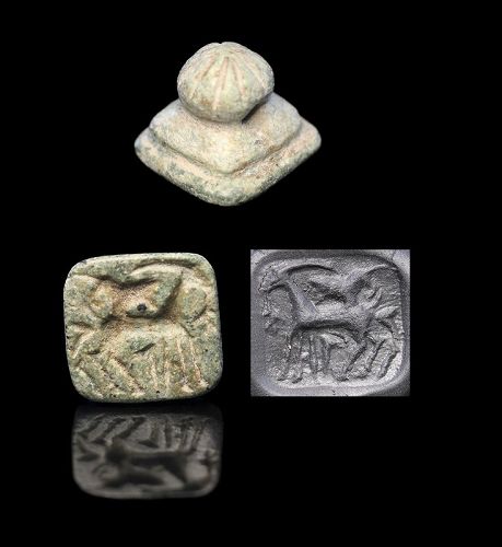 Elaborate stamp seal w handle, Western Mesopotamia, 1st. mill. BC