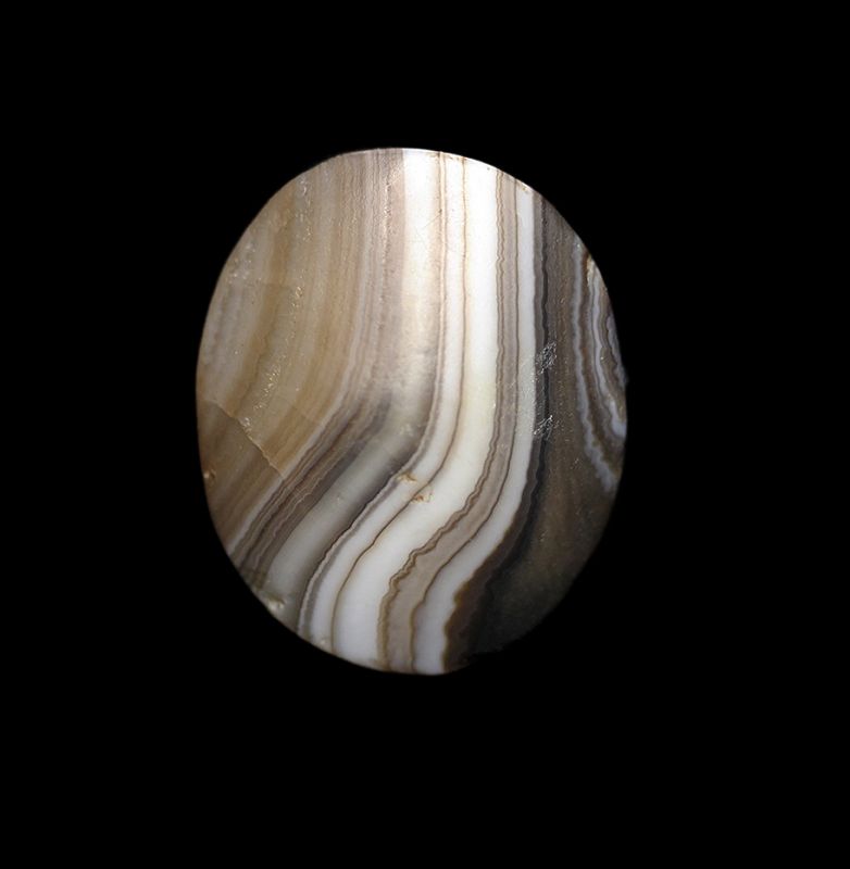 High Quality banded agate stone scaraboid seal, Neo-Babylonian