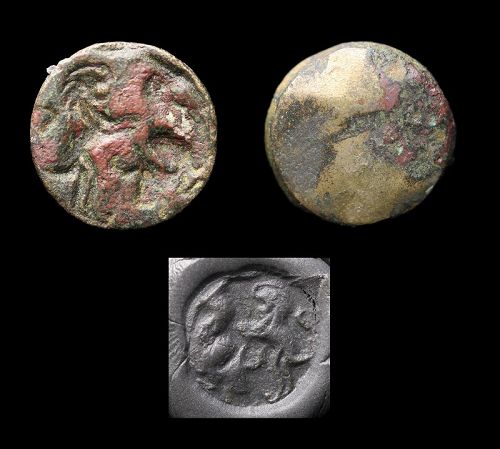 Neo-babylonian bronze seal, c. 8th.-6th. century BC