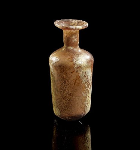 Lovely redish aubergine glass bottle, Roman, 2nd.-3rd. cent. AD