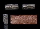 Interesting Neo-Assyrian stone cylinder seal, 9th.-8th. cent. BC