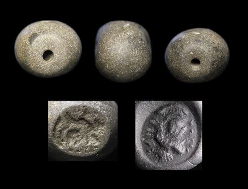Interesting Parthian granite stamp seal, 2nd.-1st. cent. BC