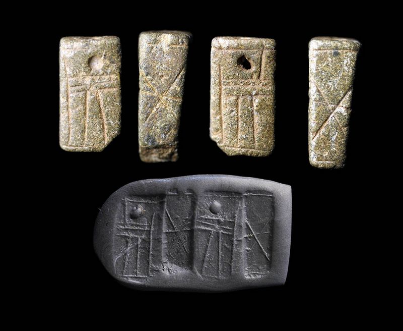 Mesopotamian quadruple amulet seal, 4th.-3rd. mill. BC