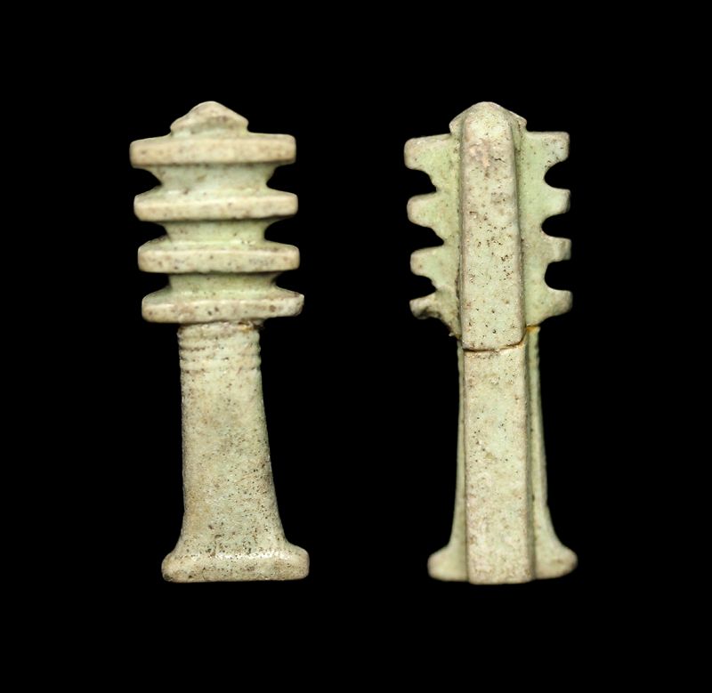 Attractive Egyptian faience amulet of a Djet pillar