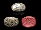 Interesting stone stamp seal, gable form, 4th. mill. BC