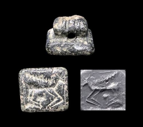 Fine Anatolian stamp seal w elaborate handle, 2nd.-1st. mill. BC
