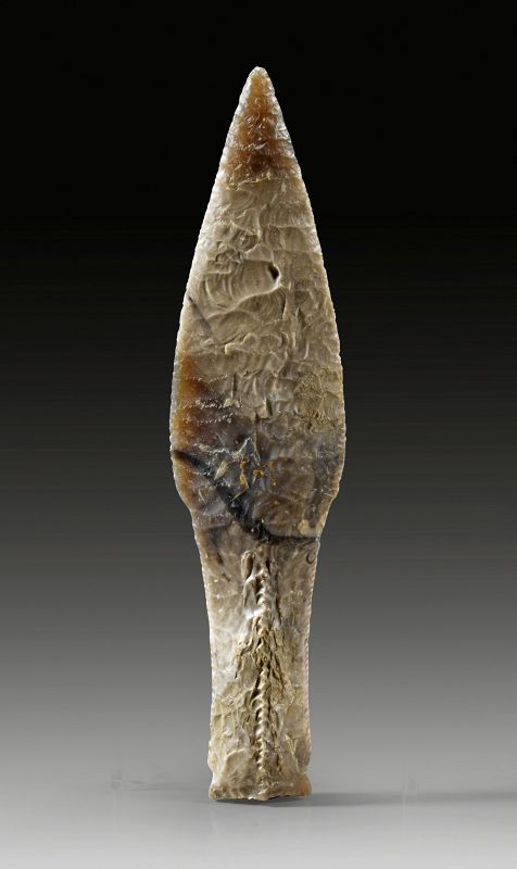 A superb neolithic Danish silex Fishtail dagger, 1800 BC