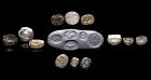 Lot of 5 scaraboid stamp seals and 1 Sasanian, 2nd. mill.BC-500 AD