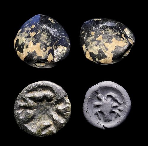 Interesting blackstone Mesopotamian Gable stamp seal