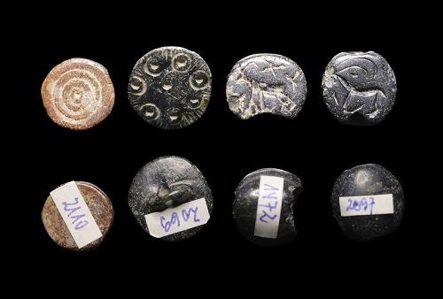 Group of 4 stone stamp seals Mesopotamian, 5th.-3rd. mill. BC
