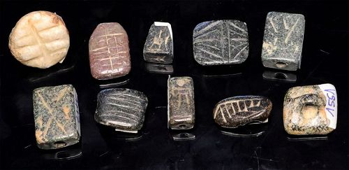 10 Mesopotamian stone stamp seals, Halaf & later periods!