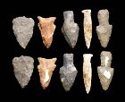 P.F. Wulff collection: Lot of 5 Paleo-Indian silex points, c.10.000 BC