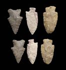 P.F. Wulff collection: Lot of 3 Paleo-Indian silex points, c.10.000 BC
