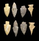 P.F. Wulff collection: Lot of 4 Paleo-Indian silex points, c.10.000 BC
