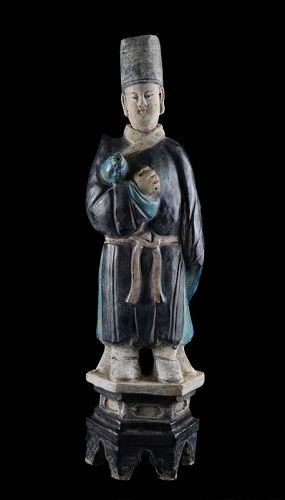 XL 49 cm. tall Chinese Ming Dynasty pottery figure!