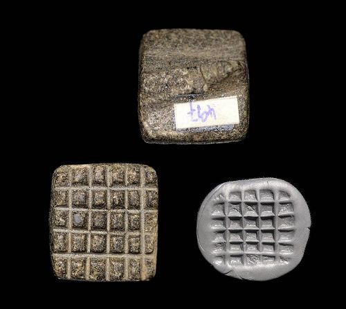 Substantial stone stamp seal, Mesopotamia, Halaf period, 6th. mill. BC