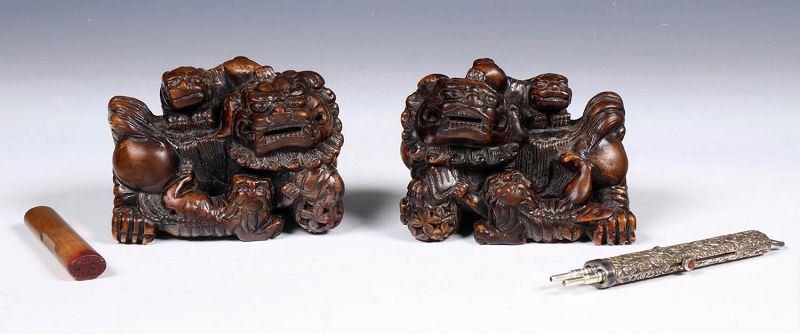 China, small collection of 4 various works of art, Qing Dynasty