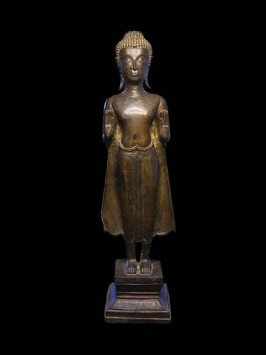 Exceptional Thai gilt bronze Buddha, c. 16th. cent. AD