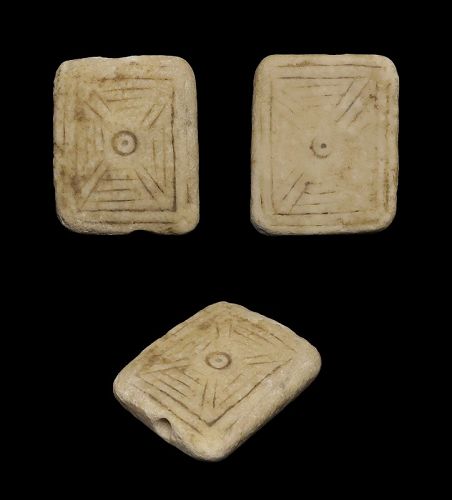 Large Levantine amuletic tablet seal with temple doors, 3rd. mill BC