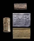 High quality Neo-Babylonian cylinder seal w worshippers of the Moon