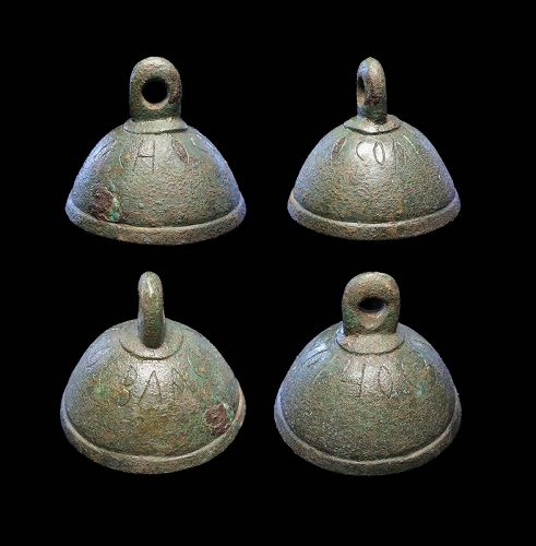 Rare Early Byzantine bronze bell, inscribed for Saint Blaise!