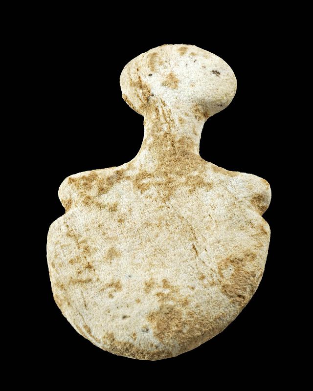 Rare and choice Anatolian 'violin' marble stone idol, 2700-2300 B.C.