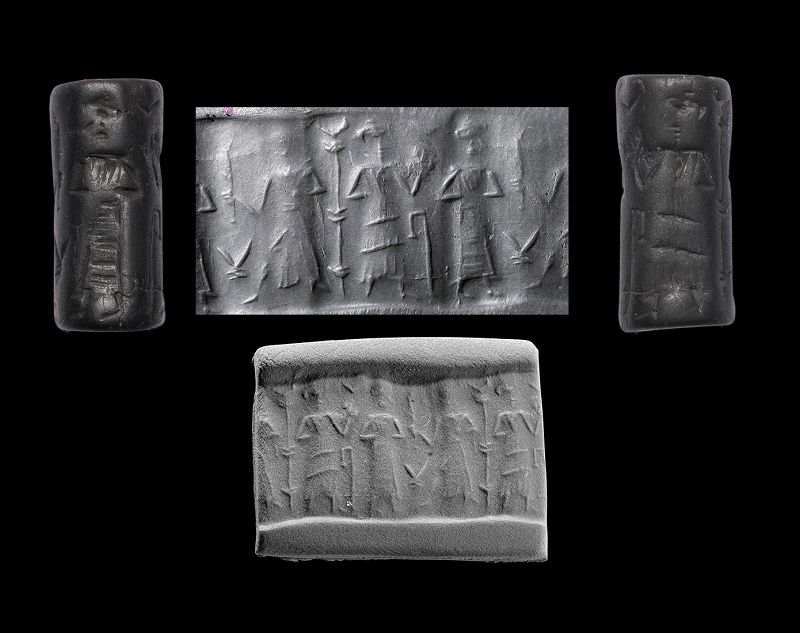 Fine Old babylonian Haematite cylinder seal, Isin Larsa 2000-1800 BC