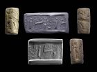 Beautiful Neo-Assyrian cylinder seal w Capricorn, 9th.-7th. cent. BC