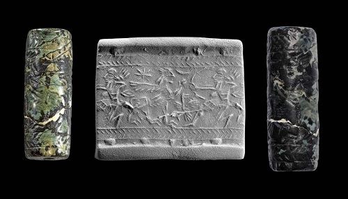 Massive high quality Assyrian cylinder seal, c. 12th.-8th. cent. BC