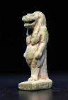 Fine Egyptian Taweret faience amulet figural pendant, 1st. mill. BC