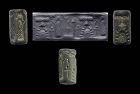 Nice Assyro-Babylonian black stone cylinder seal, 9th.-7th. cent.BC