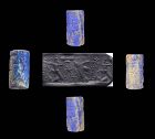 Large Neo-Assyrian cylinder seal in Lapis Lazuli, 8th.-7th. cent BC