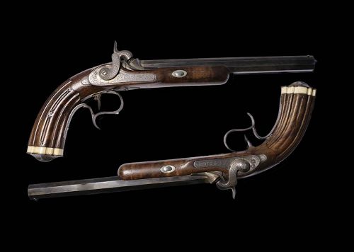 Set of high quality Taget pistols by Aubry Ap Mousson 19th. c.
