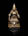 Early South Indian massive cast bronze figure of female deity, 17th. c