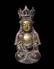 Large Gilt Chinese bronze figure of Buddha, Ming Dynasty 15th.-16th. c