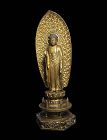 Edo Period 19th Century Japanese Gilt Wood Amida Buddha - 64 cm.
