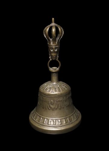 Rare early Himalayan / Tibetan bronze-silver ceremonial Bell!