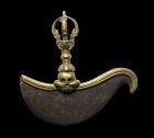 Fine ritual brass and iron knife, Nepali / Tibetan c. 19th. Cent.