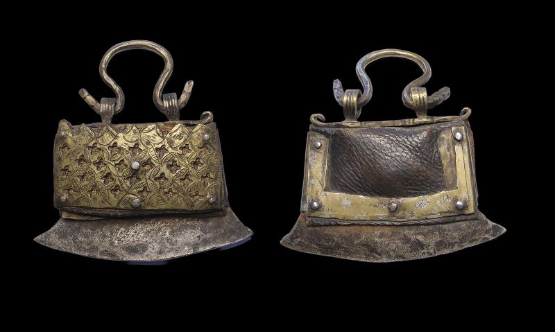Antique Tibetan steel and cut brass 18th.-19th. century firestarter
