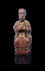Finely carved late Qing Dynasty wooden chinese buddha laquer and gilt