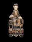 Chinese wooden carving of deity on donkey, Late Ming dynasty