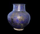 Ancient Islamic Persian Cobalt blue Ceramic vaser 12th.-13th Cent AD.