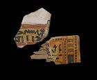 Egyptian Cartonage and wood fragments w hieroglyphs, 1st. mill.BC